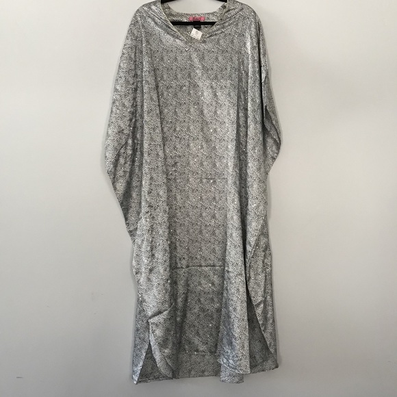 Goddess VINTAGE silver mumu dress with sequin detail - Picture 1 of 6